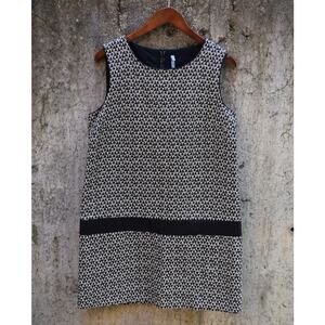 Cop.Copine Black & White Textured Sleeveless Shift Dress – Size M